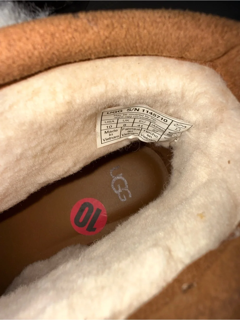 Ugg Women’s Tan Suede Faux-Fur Lined Ankle Boots - Picture 3 of 3